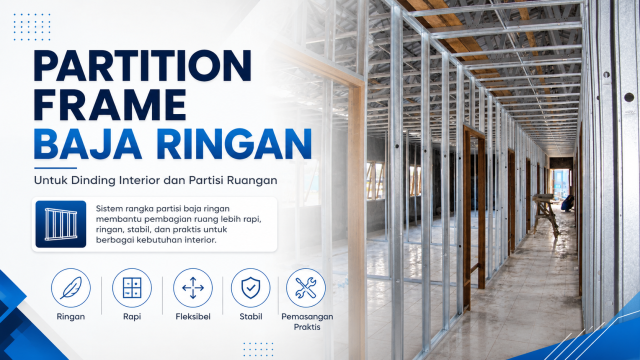 Partition Frame Baja Ringan untuk Dinding Interior dan Partisi Ruangan
